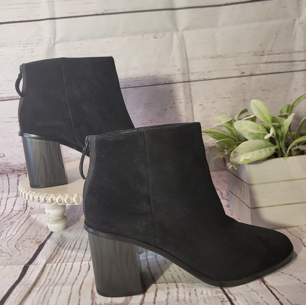 New Splendid Misty Womens Black Suede Ankle Booties Size 10M